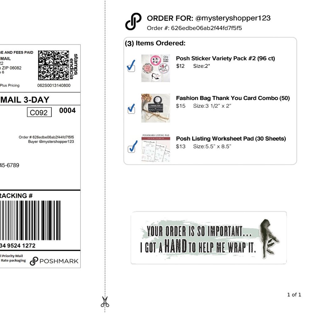 NEW! Helping Hand Sticker Labels – (48 ct) - Picture 3 of 5